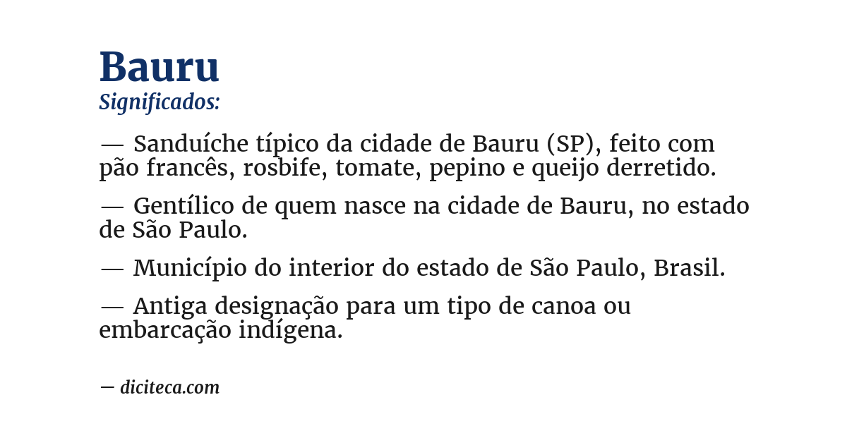 Significado de bauru