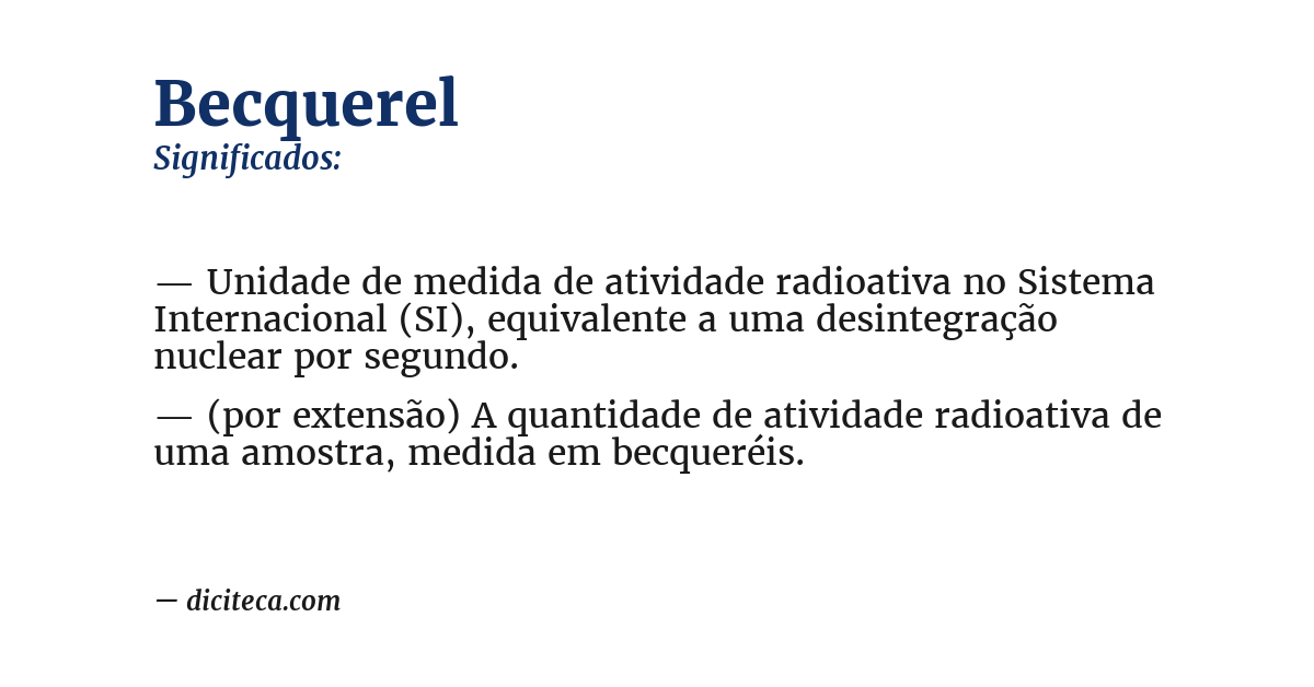 Significado de becquerel