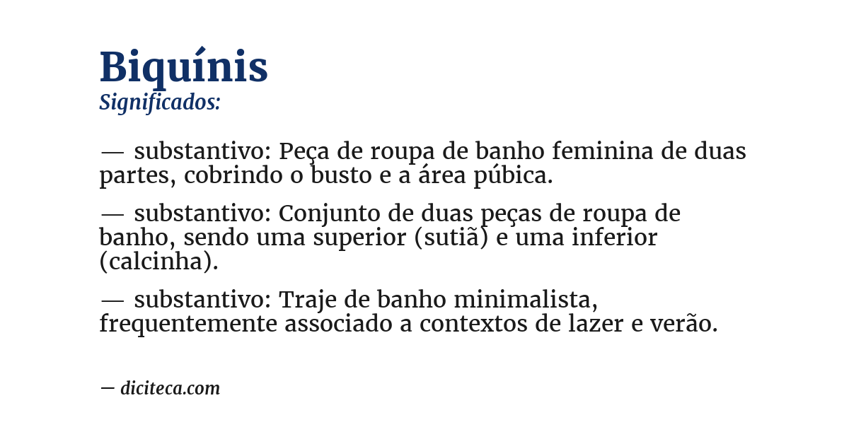 Significado de biquínis