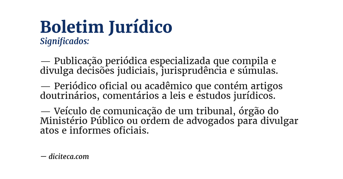 Significado de boletim jurídico