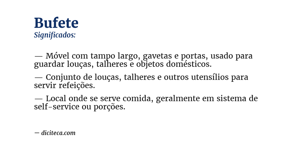 Significado de bufete