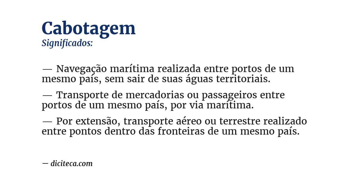 Significado de cabotagem