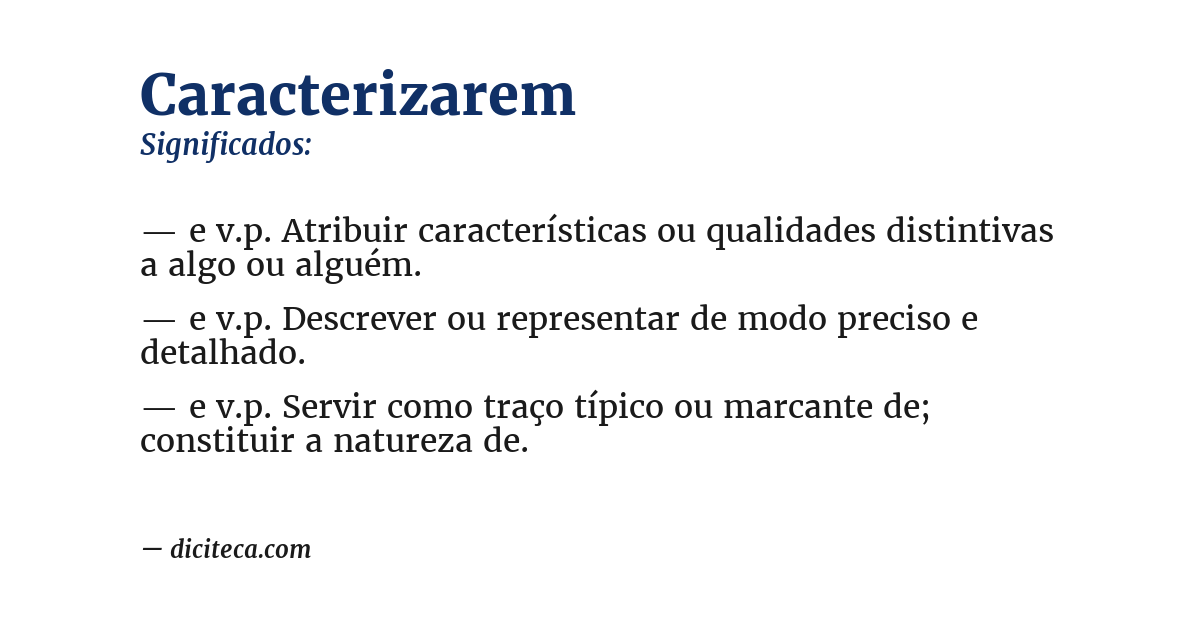 Significado de caracterizarem
