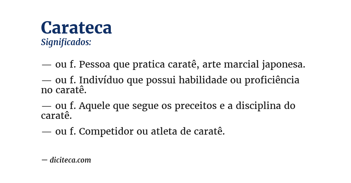 Significado de carateca