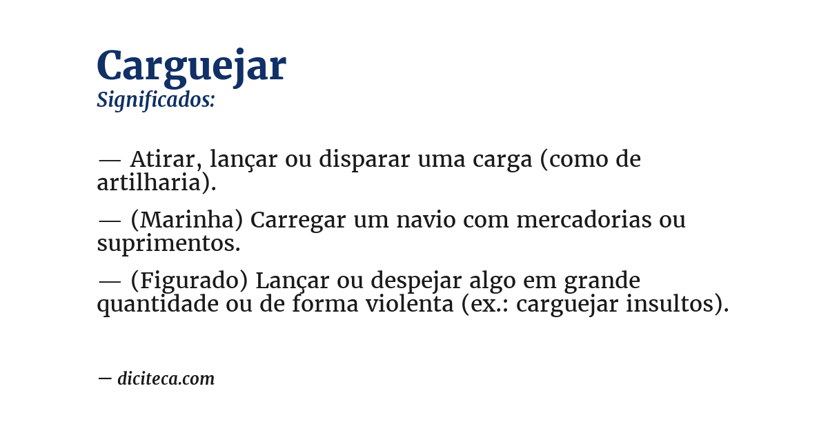 Significado de carguejar