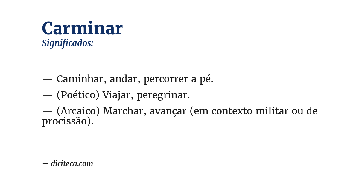 Significado de carminar