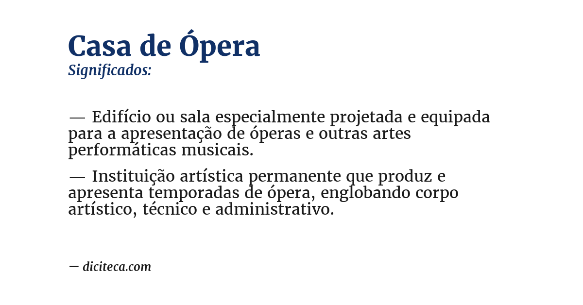 Significado de casa de ópera