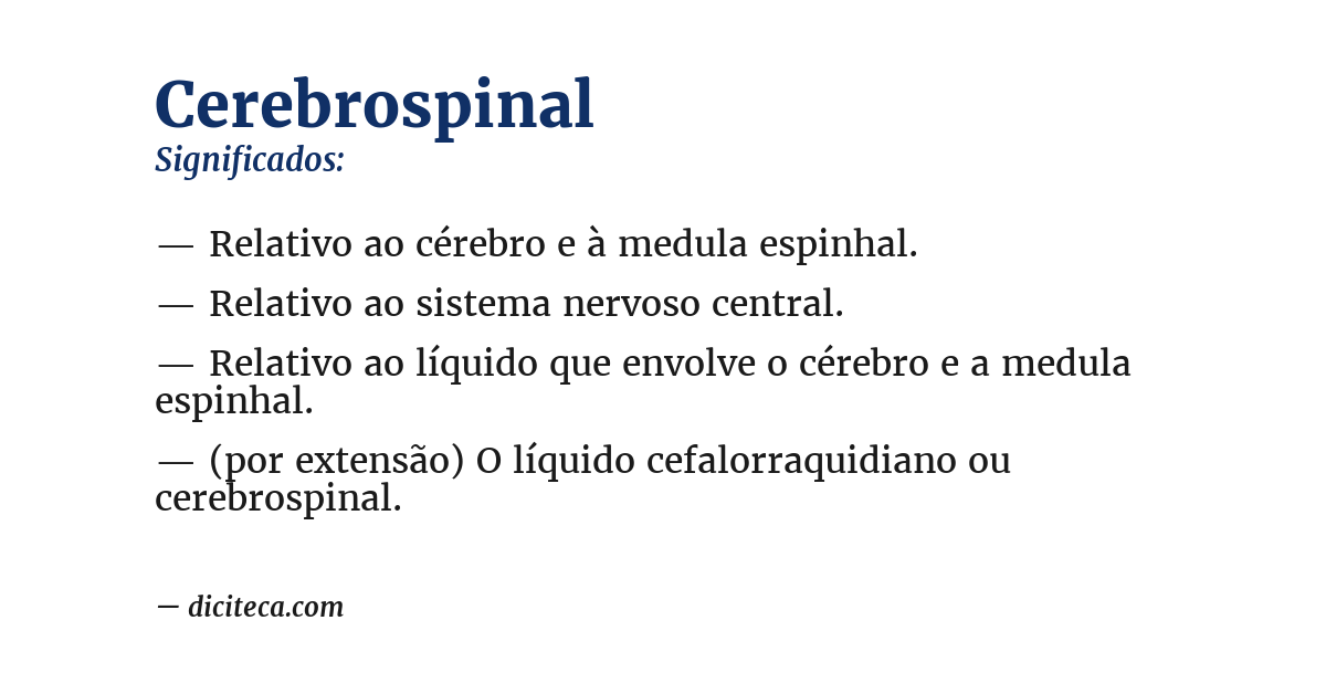 Significado de cerebrospinal