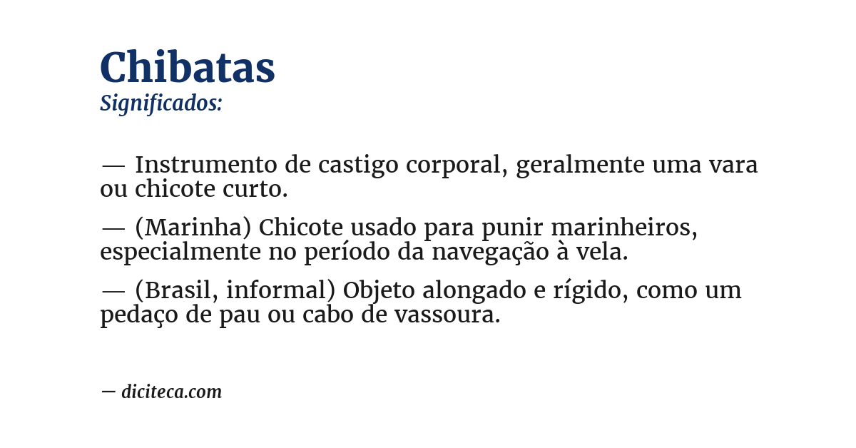 Significado de chibatas