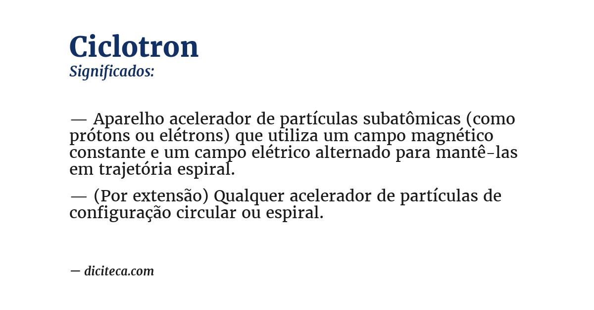 Significado de ciclotron