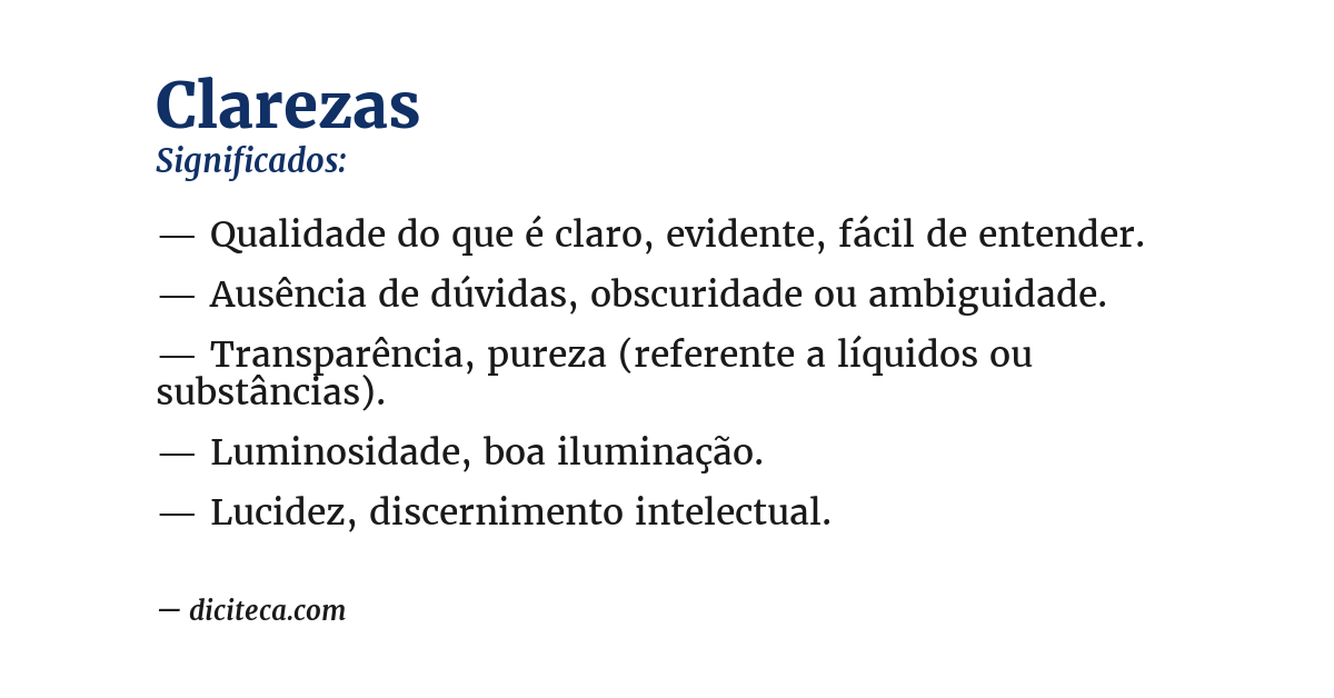 Significado de clarezas
