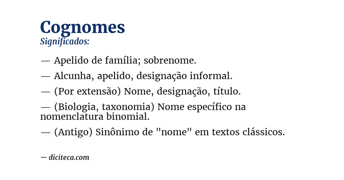Significado de cognomes