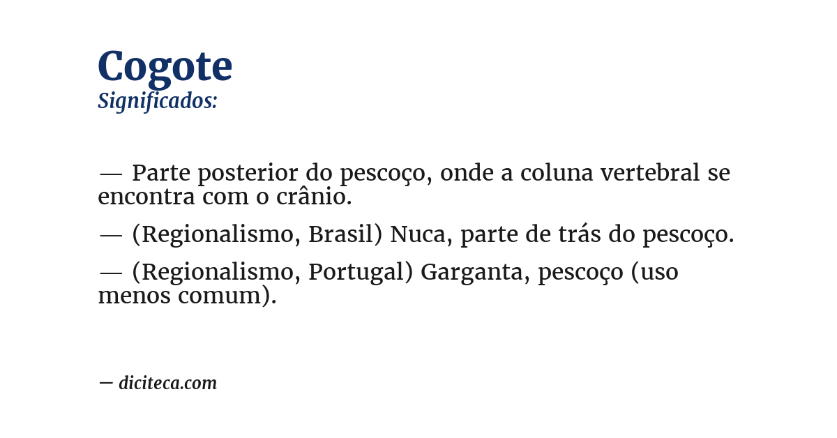 Significado de cogote