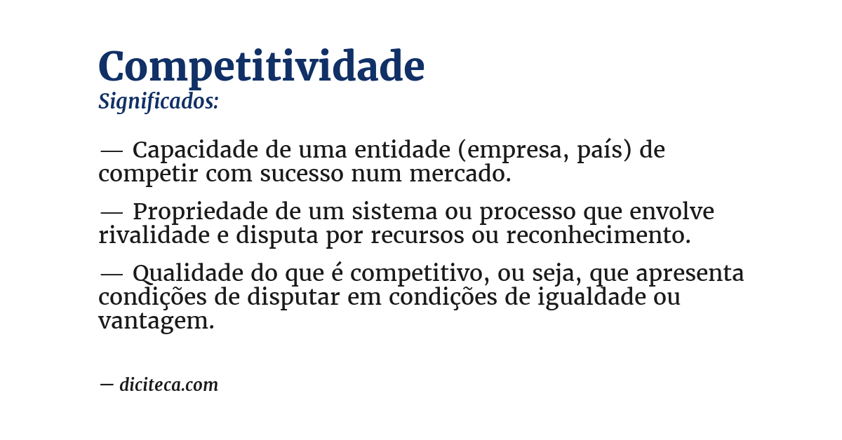 Significado de competitividade