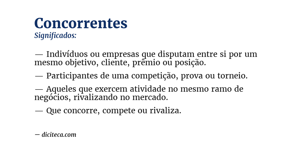 Significado de concorrentes
