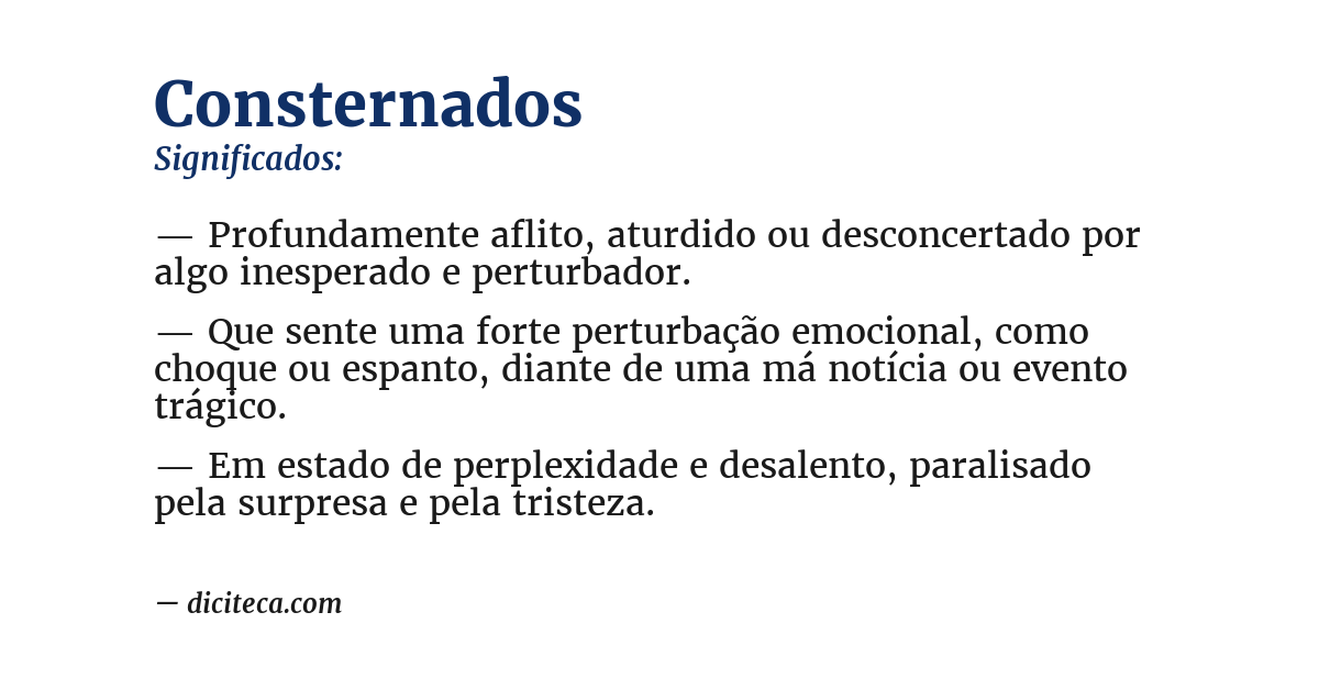 Significado de consternados