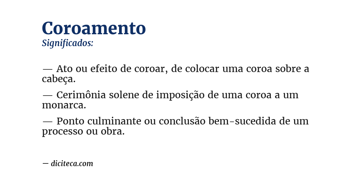 Significado de coroamento