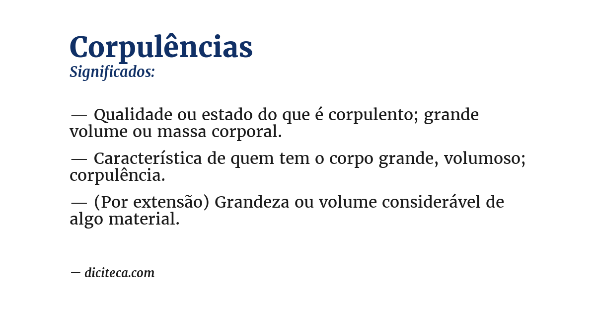 Significado de corpulências