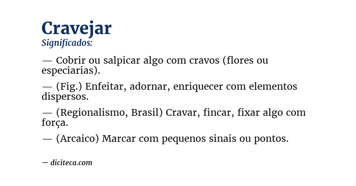 Significado de cravejar