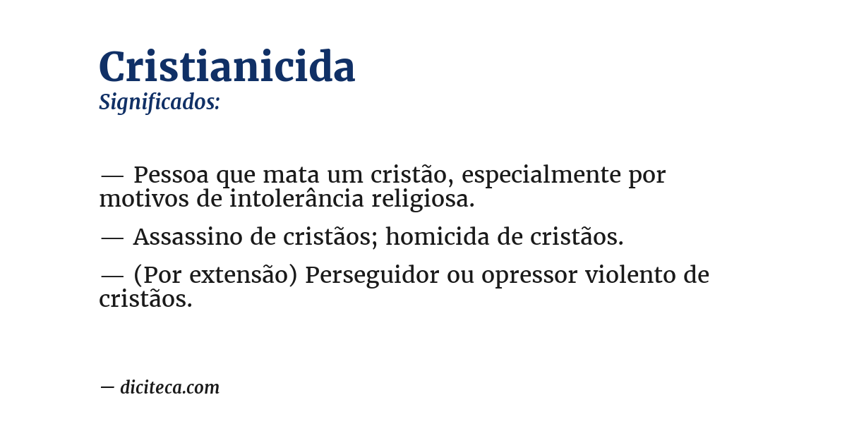 Significado de cristianicida