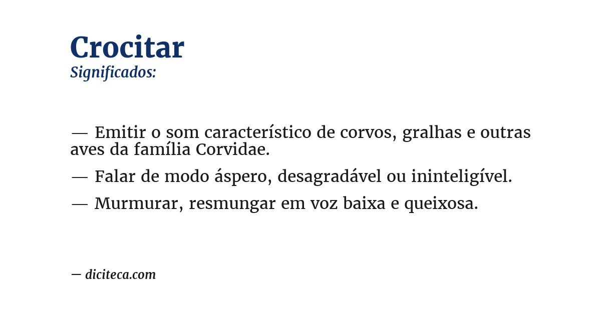 Significado de crocitar