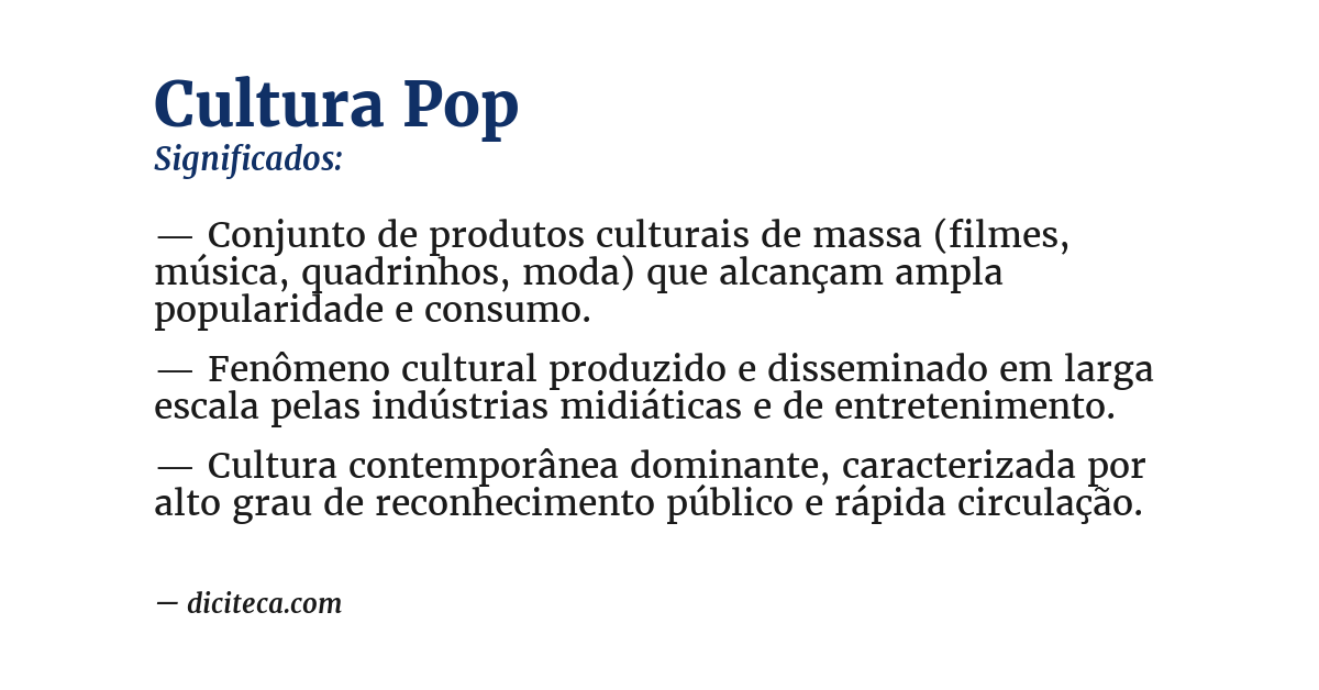 Significado de cultura pop