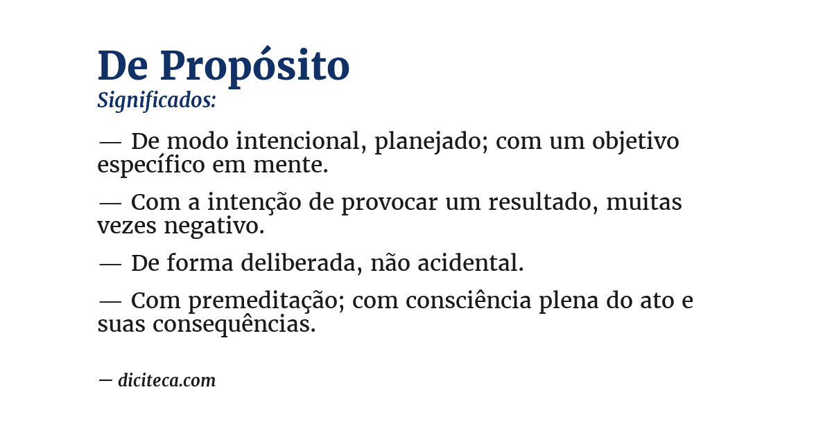 Significado de de propósito