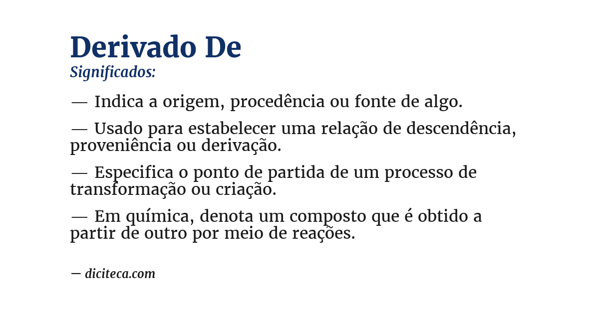 Significado de derivado de
