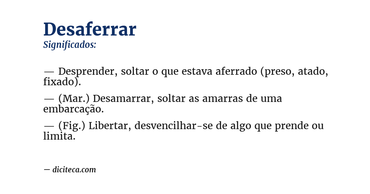 Significado de desaferrar