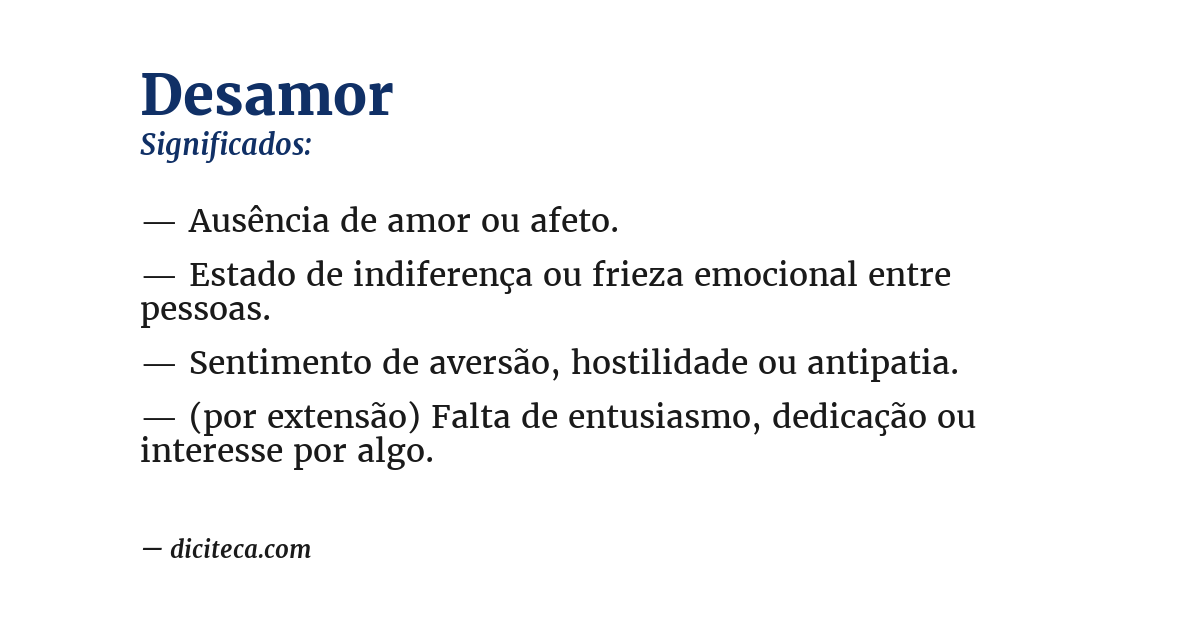 Significado de desamor