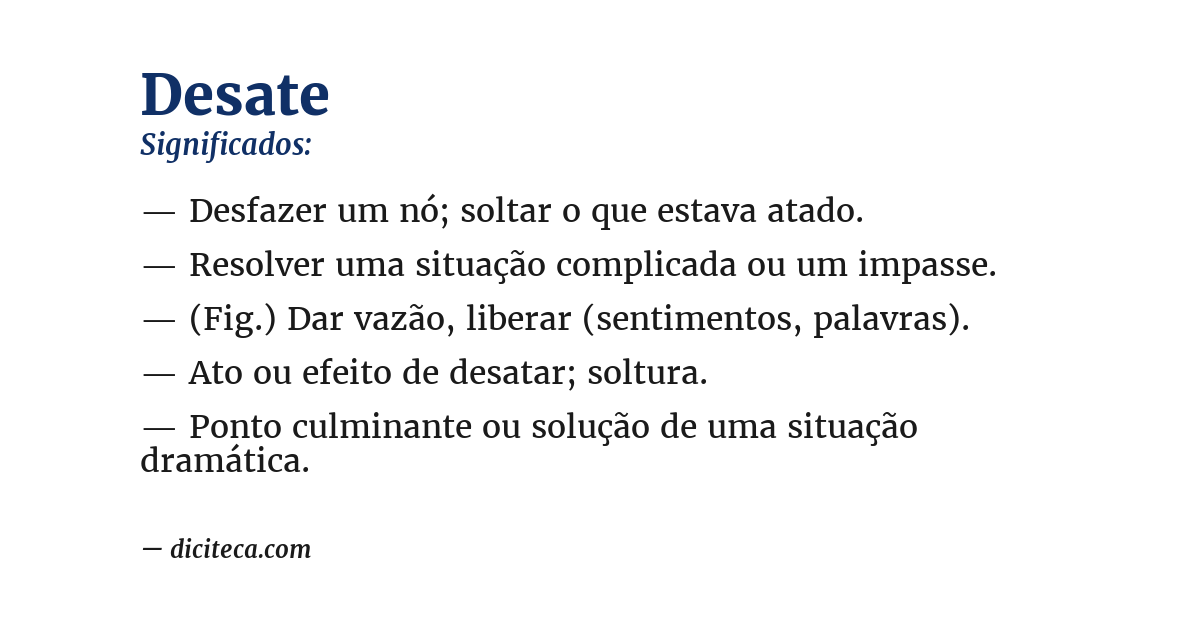 Significado de desate