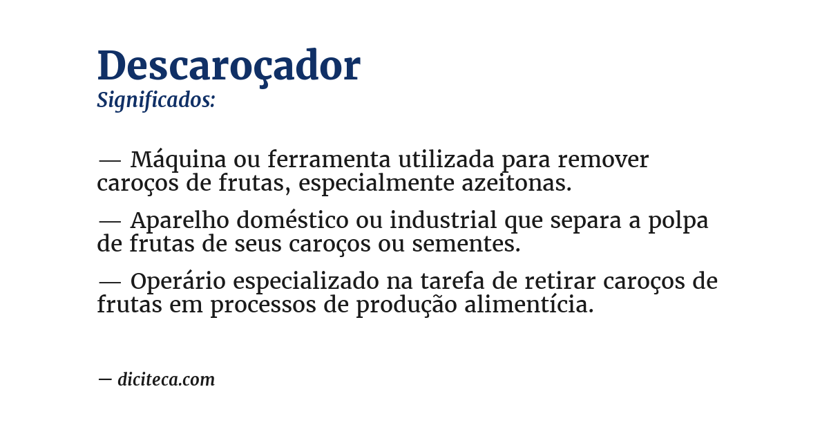 Significado de descaroçador