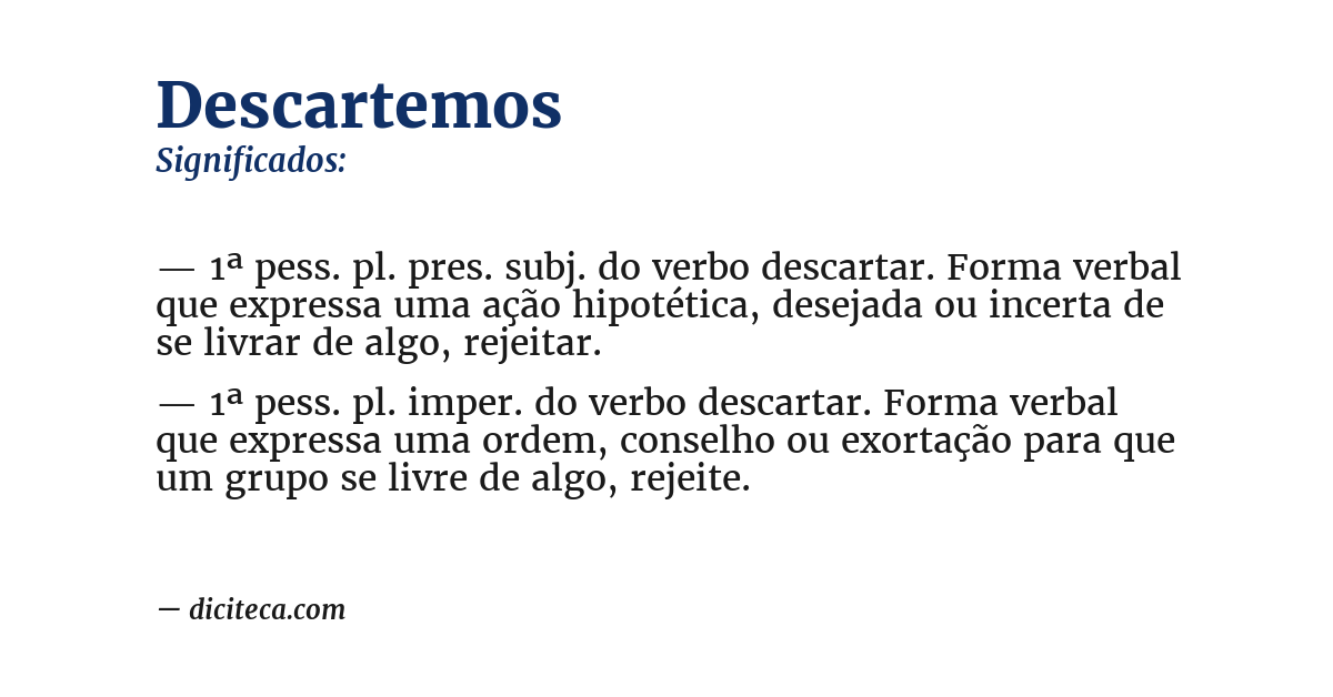Significado de descartemos