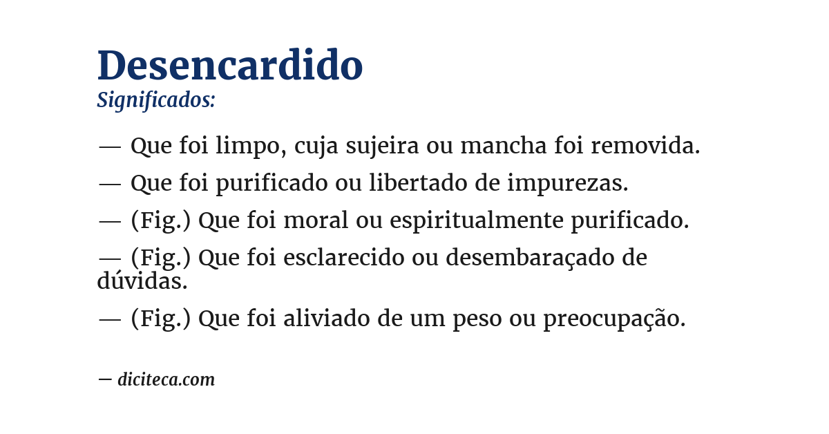 Significado de desencardido