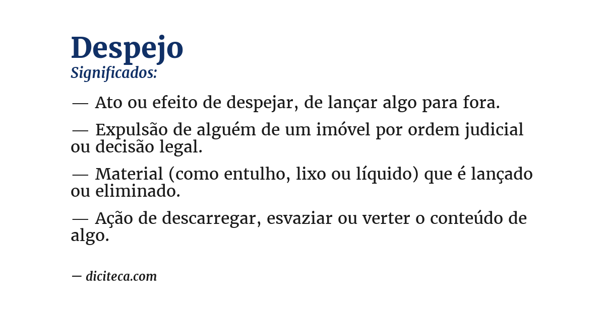 Significado de despejo