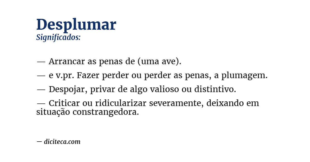Significado de desplumar