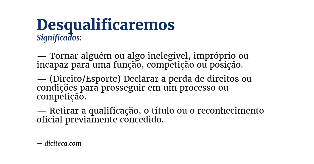 Significado de desqualificaremos