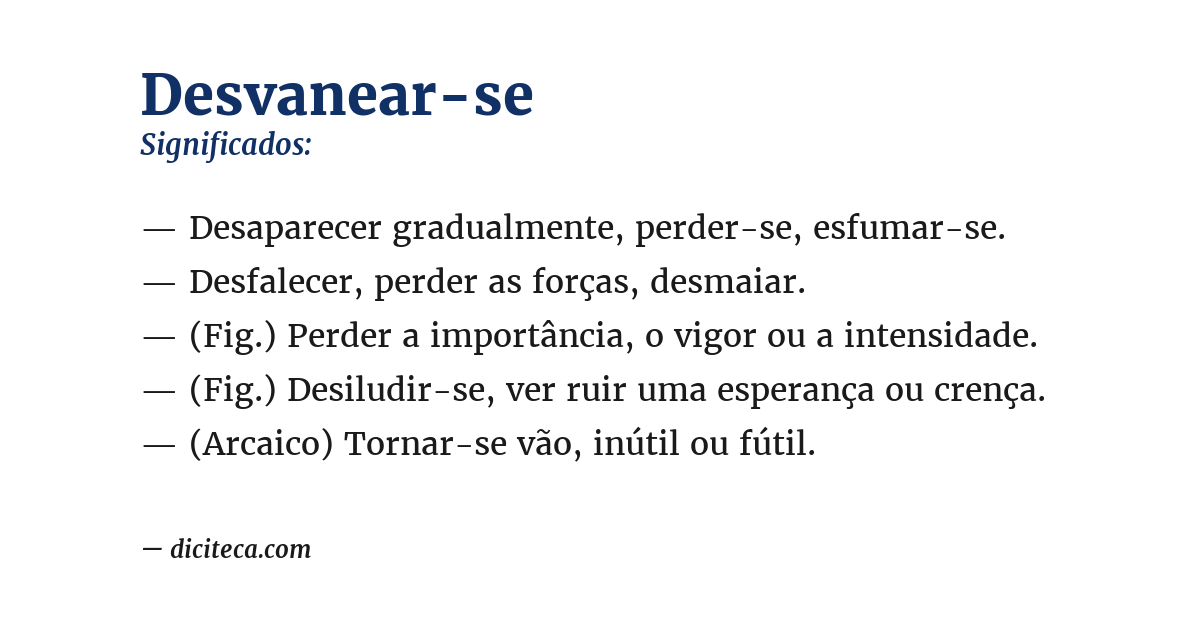 Significado de desvanear-se