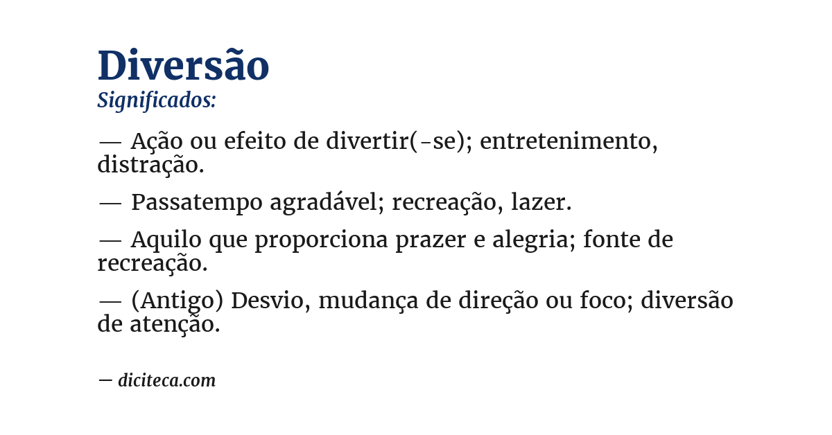 Significado de diversão