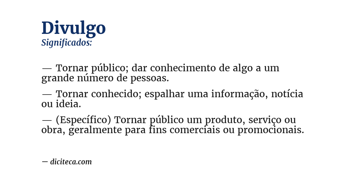 Significado de divulgo