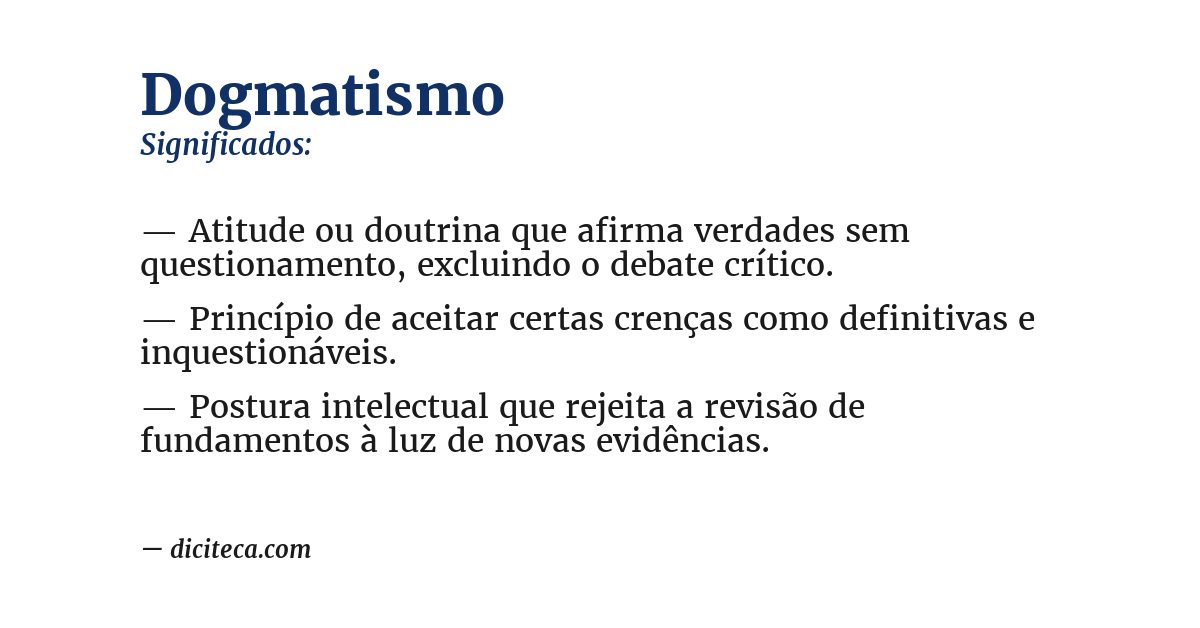 Significado de dogmatismo