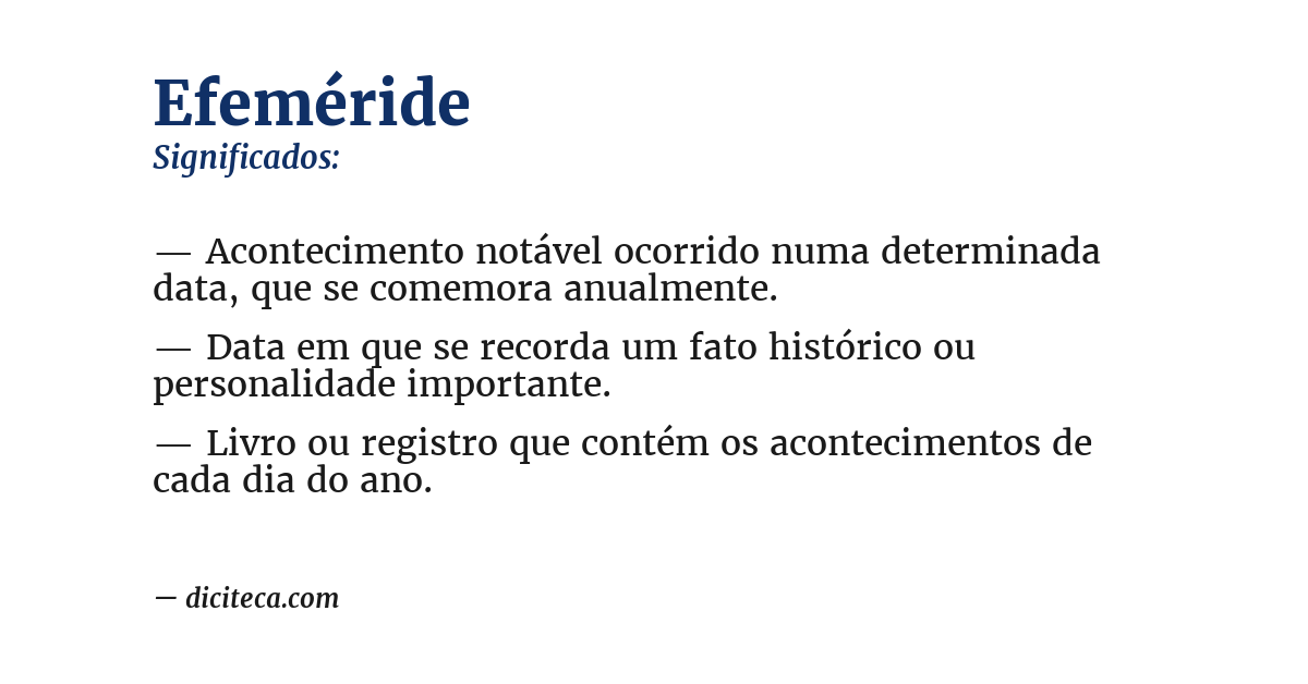Significado de efeméride