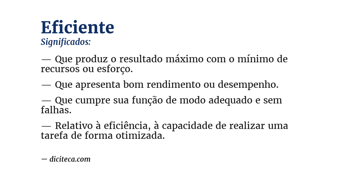 Significado de eficiente