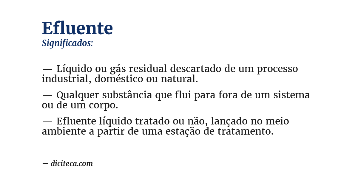 Significado de efluente