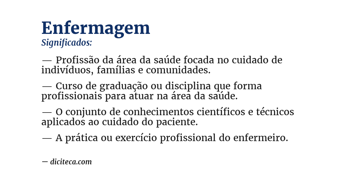 Significado de enfermagem