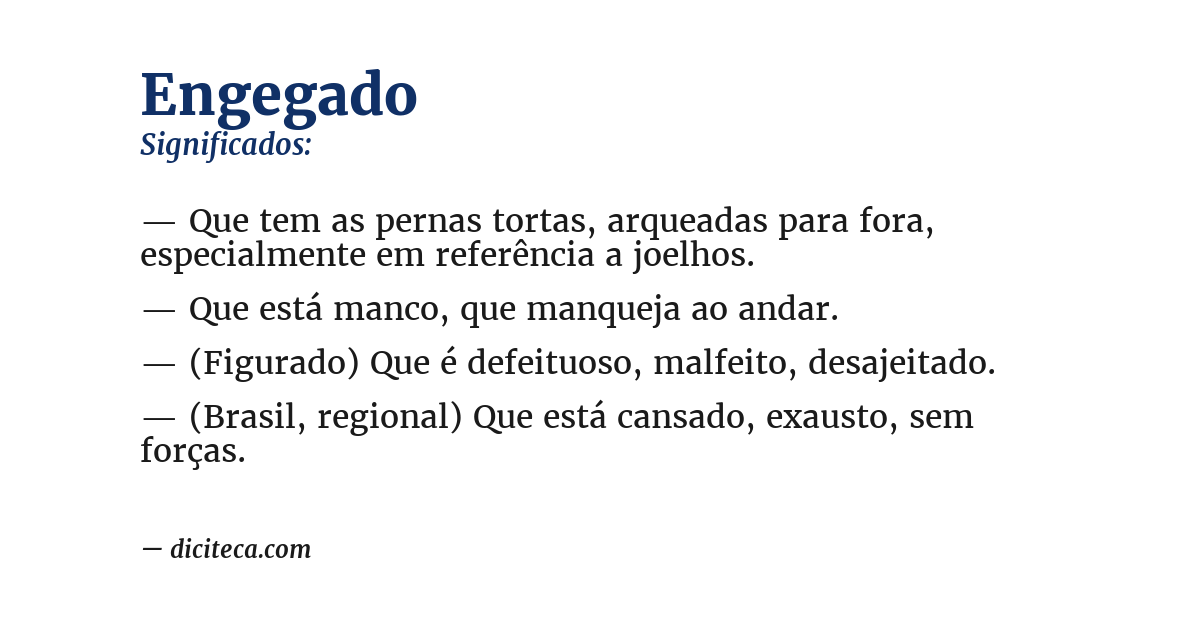 Significado de engegado