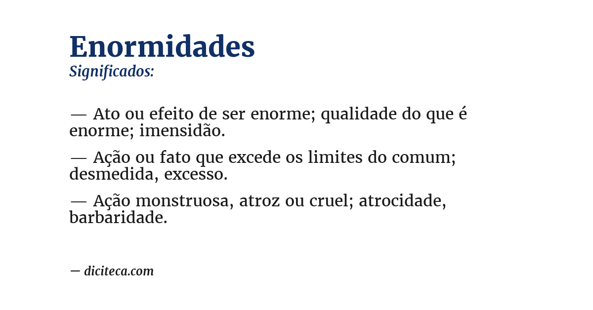 Significado de enormidades