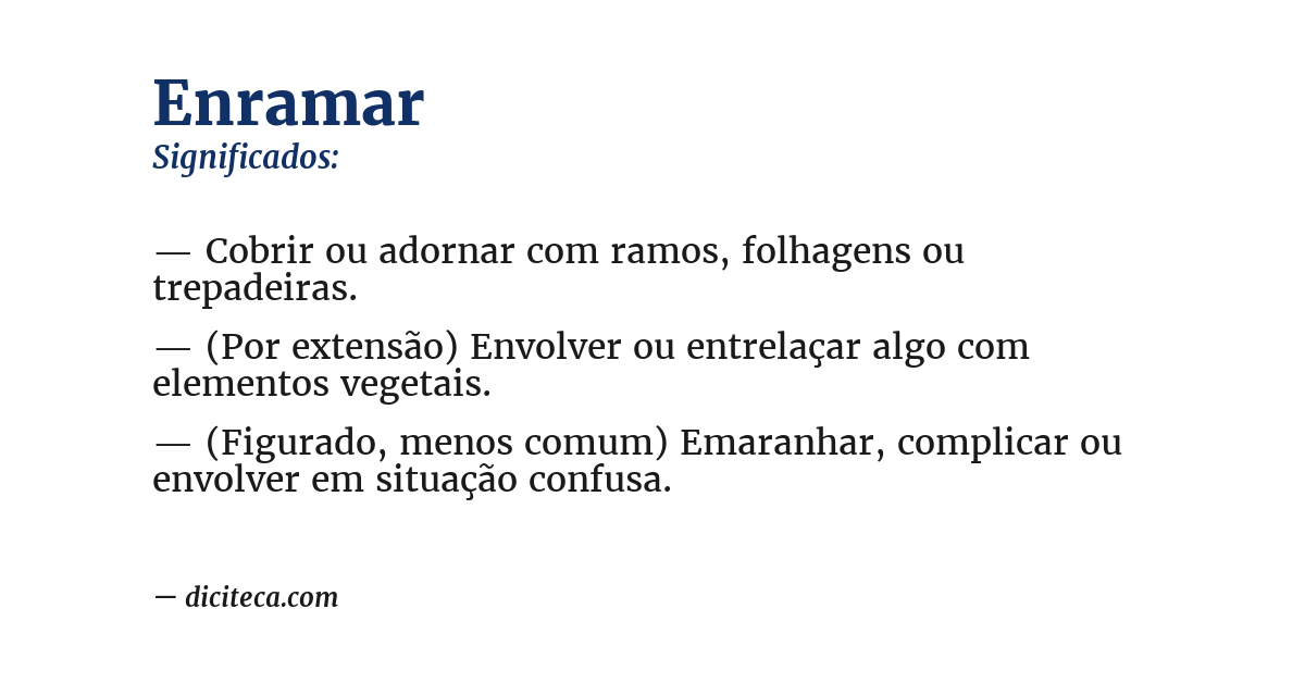 Significado de enramar