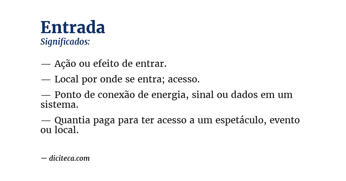 Significado de entrada