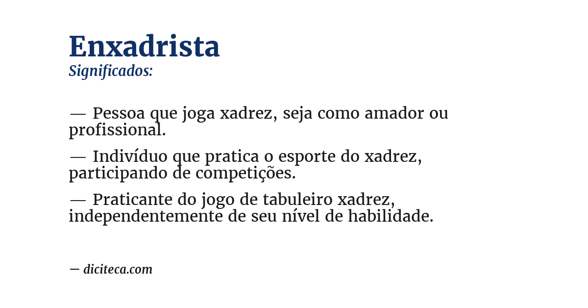 Significado de enxadrista